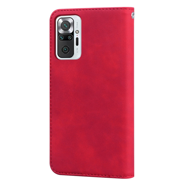 For Xiaomi Redmi Note 10 Pro Frosted Business Magnetic Horizontal Flip PU Leather Case with Holder & Card Slot & Lanyard(Red) - Xiaomi Accessories by buy2fix | Online Shopping UK | buy2fix