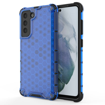 For Samsung Galaxy S21 FE Shockproof Honeycomb PC + TPU Case(Blue) - Samsung Accessories by buy2fix | Online Shopping UK | buy2fix