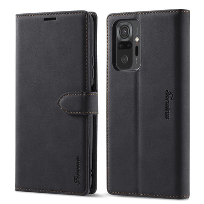 For Xiaomi Redmi Note 10 Pro Forwenw F1 Series Matte Strong Magnetism Horizontal Flip Leather Case with Holder & Card Slots & Wallet & Photo Frame(Black) - Xiaomi Cases by Forwenw | Online Shopping UK | buy2fix