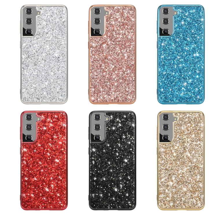 For Samsung Galaxy S21 FE Glitter Powder Shockproof TPU Protective Case(Black) - Samsung Accessories by buy2fix | Online Shopping UK | buy2fix