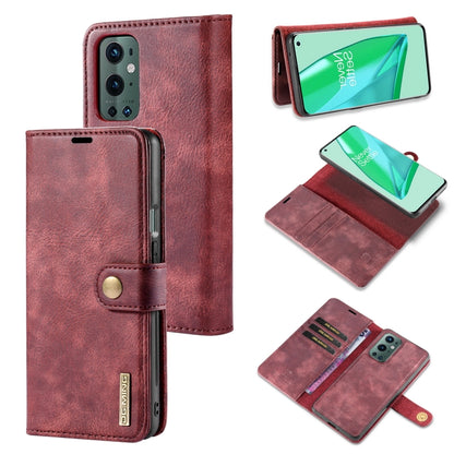 For OnePlus 9 Pro DG.MING Crazy Horse Texture Flip Detachable Magnetic Leather Case with Holder & Card Slots & Wallet(Red) - OnePlus Cases by DG.MING | Online Shopping UK | buy2fix