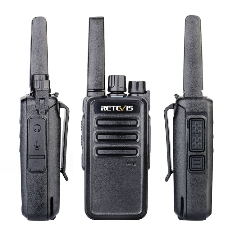 1 Pair RETEVIS RT68 2W 16CHS FRS Two Way Radio Handheld Walkie Talkie, US Plug(Black) - Handheld Walkie Talkie by RETEVIS | Online Shopping UK | buy2fix