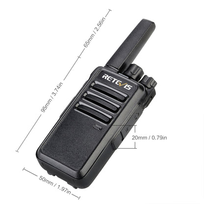 1 Pair RETEVIS RT68 2W 16CHS FRS Two Way Radio Handheld Walkie Talkie, US Plug(Black) - Handheld Walkie Talkie by RETEVIS | Online Shopping UK | buy2fix