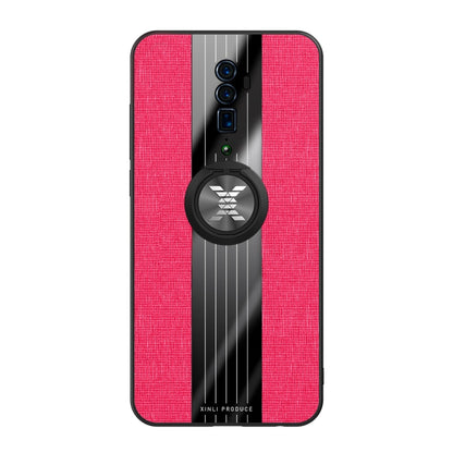 For OPPO Reno 10x Zoom XINLI Stitching Cloth Textue Shockproof TPU Protective Case with Ring Holder(Red) - OPPO Cases by XINLI | Online Shopping UK | buy2fix