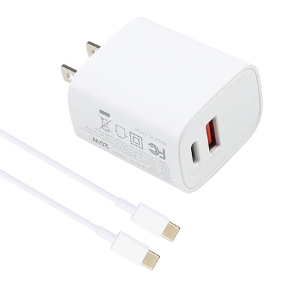 U087 20W USB-C / Type-C + USB Ports Charger with 100W Type-C to Type-C Fast Charging Cable 1m, US Plug - Mobile Accessories by buy2fix | Online Shopping UK | buy2fix