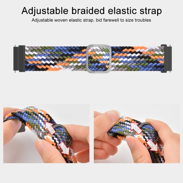 22mm Universal Adjustable Nylon Braided Elasticity Watch Band(Orange) - 22mm Bands by buy2fix | Online Shopping UK | buy2fix