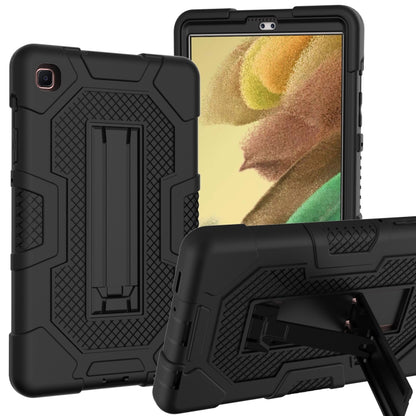 For Samsung Galaxy Tab A7 Lite T220 / T225 Contrast Color Robot Shockproof Silicone + PC Protective Case with Holder(Black) - Samsung Accessories by buy2fix | Online Shopping UK | buy2fix