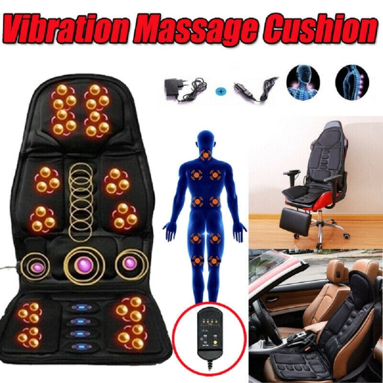 7 Massage Heads 8 Modes Car / Household Multifunctional Whole Body Cervical Massage Seat Cushion, Plug Type:EU Plug(Black) - In Car by buy2fix | Online Shopping UK | buy2fix