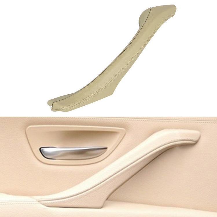 Car Leather Left Side Inner Door Handle Assembly 51417225854 for BMW 5 Series F10 / F18 2011-2017(Beige) - In Car by buy2fix | Online Shopping UK | buy2fix