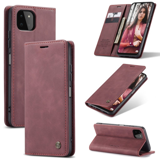 For Samsung Galaxy A22 5G CaseMe 013 Multifunctional Horizontal Flip Leather Case with Card Slot & Holder & Wallet(Wine Red) - Galaxy Phone Cases by CaseMe | Online Shopping UK | buy2fix