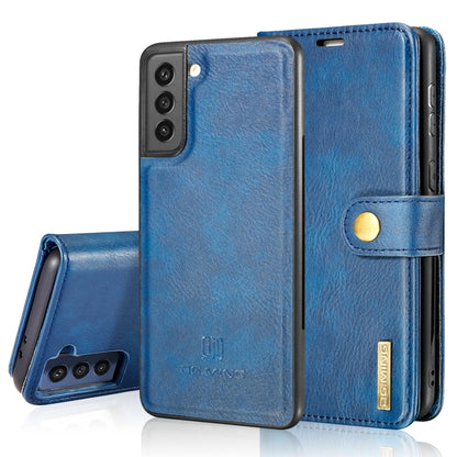 For Samsung Galaxy S21 FE DG.MING Crazy Horse Texture Flip Detachable Magnetic Leather Case with Holder & Card Slots & Wallet(Blue) - Galaxy Phone Cases by DG.MING | Online Shopping UK | buy2fix