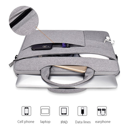 ND05SDJ Oxford Cloth + Nylon Laptop Portable Shoulder Bag, Size:14.1-15.4 inch(Hemp Gray) - 15 inch by buy2fix | Online Shopping UK | buy2fix