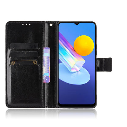 For vivo Y72 5G / iQOO Z3 Crazy Horse Texture Horizontal Flip Leather Case with Holder & Card Slots & Lanyard(Black) - OPPO Cases by buy2fix | Online Shopping UK | buy2fix