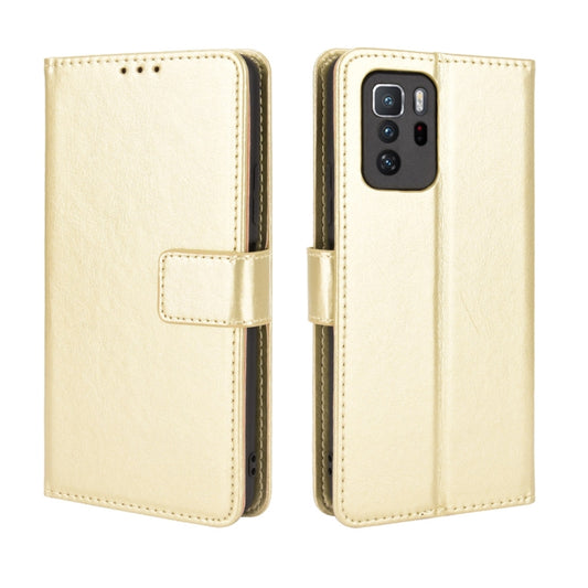 For Xiaomi Redmi Note 10 Pro 5G/Poco X3 GT Crazy Horse Texture Horizontal Flip Leather Case with Holder & Card Slots & Lanyard(Gold) - Xiaomi Cases by buy2fix | Online Shopping UK | buy2fix