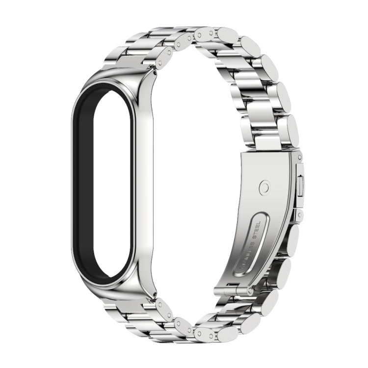 For Xiaomi Mi Band 6 / 5 / 4 / 3 Mijobs CS Metal Three Bead Stainless Steel Watch Band(Silver) - Watch Bands by MIJOBS | Online Shopping UK | buy2fix