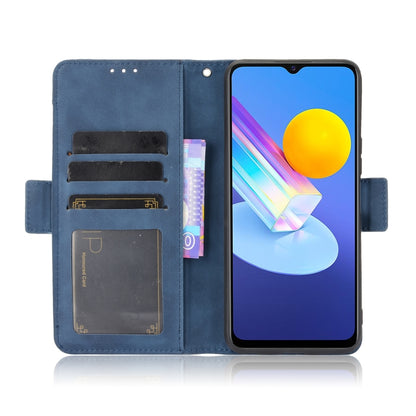 For vivo Y72 5G / iQOO Z3 5G Skin Feel Calf Pattern Horizontal Flip Leather Case with Holder & Card Slots & Photo Frame(Blue) - vivo Cases by buy2fix | Online Shopping UK | buy2fix