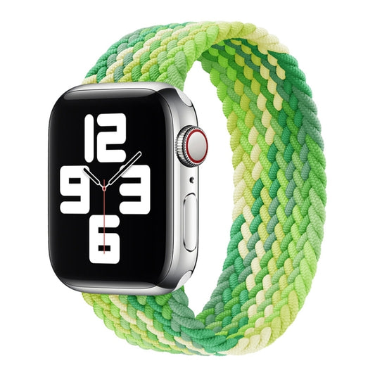 Single Loop Weaving Nylon Watch Band, Size: L 155mm For Apple Watch Series 9&8&7 41mm / SE 3&SE 2&6&SE&5&4 40mm / 3&2&1 38mm(Lime) - Watch Bands by buy2fix | Online Shopping UK | buy2fix