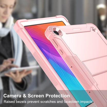 For Huawei MatePad T 10s Silicone + PC Shockproof Protective Case with Holder(Rose Gold) - Huawei by buy2fix | Online Shopping UK | buy2fix