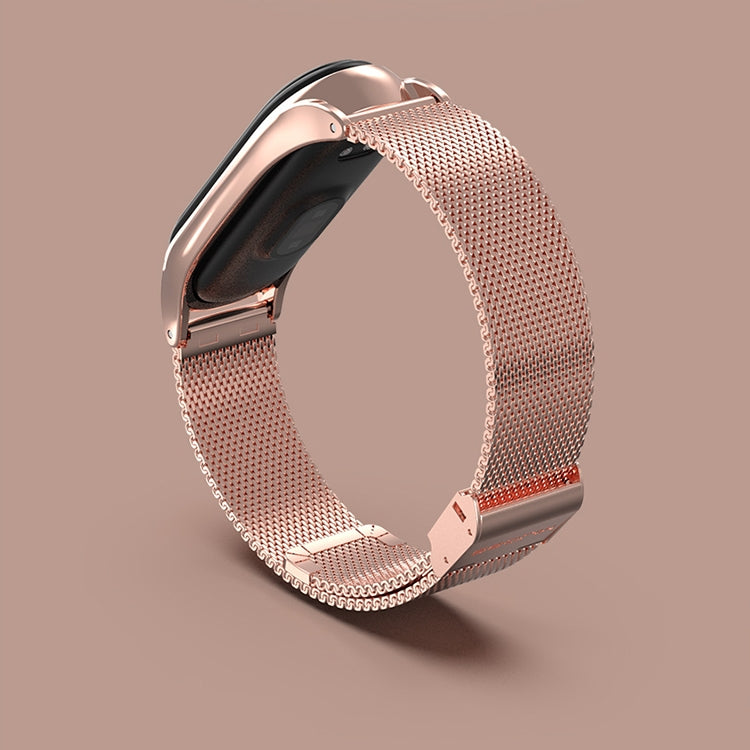 For Xiaomi Mi Band 6 / 5 / 4 / 3 Mijobs Milan Buckle Plus Stainless Steel Watch Band(Rose Gold) - Watch Bands by MIJOBS | Online Shopping UK | buy2fix