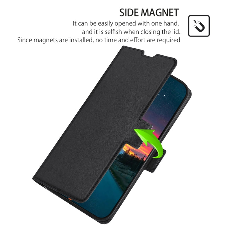 For iPhone 12 Pro Max Ultra-thin Voltage Side Buckle PU + TPU Horizontal Flip Leather Case with Holder & Card Slot(Black) - iPhone 12 Pro Max Cases by buy2fix | Online Shopping UK | buy2fix