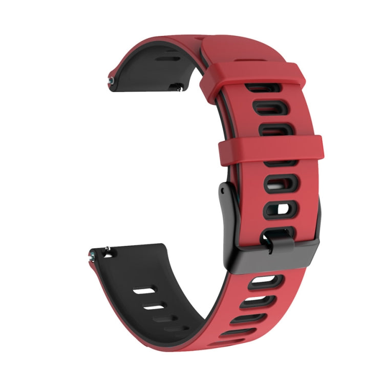 20mm For Garmin Vivoactive 3 / Venu Universal Two-color Silicone Watch Band(Red Black) - Watch Bands by buy2fix | Online Shopping UK | buy2fix