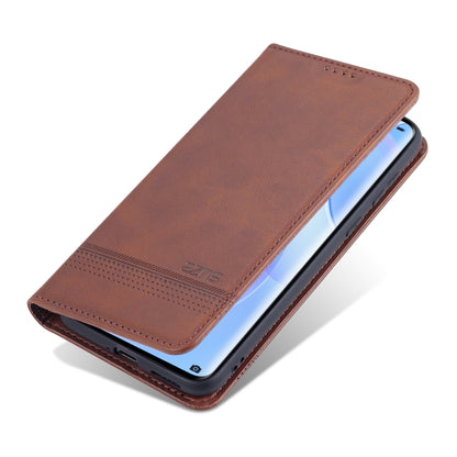 For Huawei P50 Pro AZNS Magnetic Calf Texture Horizontal Flip Leather Case with Card Slots & Holder & Wallet(Dark Brown) - Huawei Cases by AZNS | Online Shopping UK | buy2fix