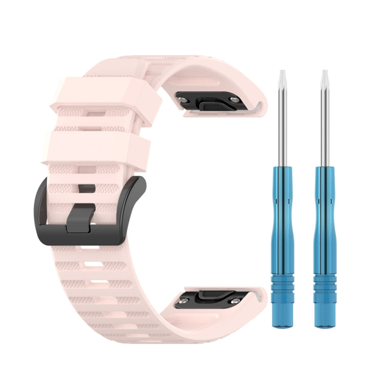 For Garmin Fenix 6 22mm Smart Watch Quick Release Silicon Watch Band(Light Pink) - Watch Bands by buy2fix | Online Shopping UK | buy2fix