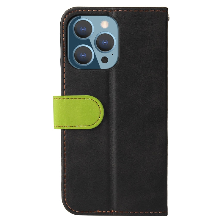 For iPhone 13 Pro Business Stitching-Color Horizontal Flip PU Leather Case with Holder & Card Slots & Photo Frame  (Green) - iPhone 13 Pro Cases by buy2fix | Online Shopping UK | buy2fix