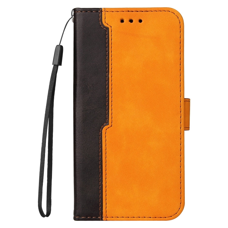 For vivo V21 4G / 5G Business Stitching-Color Horizontal Flip PU Leather Case with Holder & Card Slots & Photo Frame(Orange) - vivo Cases by buy2fix | Online Shopping UK | buy2fix