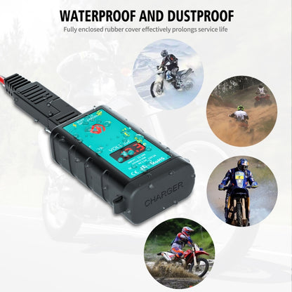 WUPP ZH-1422B1 DC12-24V Motorcycle Square Single USB + PD Fast Charging Charger with Switch + Voltmeter + Integrated SAE Socket - Battery Charger by WUPP | Online Shopping UK | buy2fix