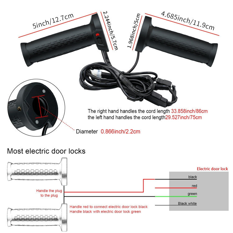 WUPP CS-1324A1 ATV Intelligent Electric Heating Hand Cover Heated Grip with Five Gear Temperature Control & Indicator Light - Grips by WUPP | Online Shopping UK | buy2fix