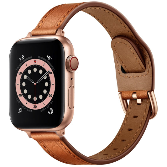 Women Starry Sky Style Leather Watch Band For Apple Watch Series 9&8&7 41mm / SE 3&SE 2&6&SE&5&4 40mm / 3&2&1 38mm(Brown Rose Gold Buckle) - Watch Bands by buy2fix | Online Shopping UK | buy2fix