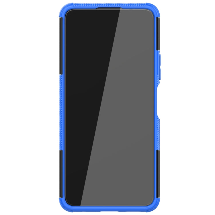 For Xiaomi Poco X3 GT Tire Texture Shockproof TPU+PC Protective Case with Holder(Blue) - Xiaomi Cases by buy2fix | Online Shopping UK | buy2fix