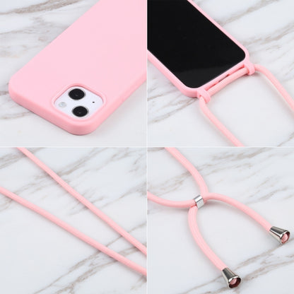 For iPhone 13 Candy Colors TPU Protective Case with Lanyard(Pink) - Apple Accessories by buy2fix | Online Shopping UK | buy2fix