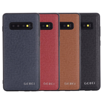 For Galaxy S10 GEBEI Full-coverage Shockproof Leather Protective Case(Brown) - Galaxy Phone Cases by GEBEI | Online Shopping UK | buy2fix