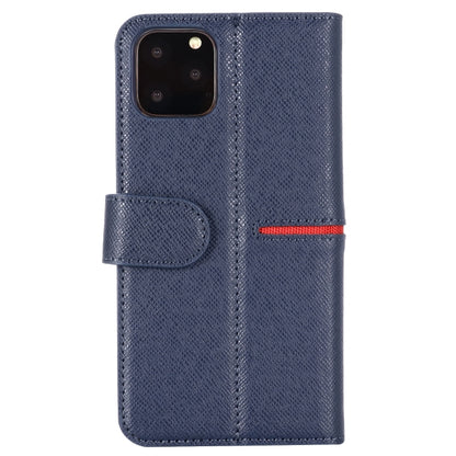 For iPhone 11 Pro GEBEI Top-grain Leather Horizontal Flip Protective Case with Holder & Card Slots & Wallet & Photo Frame(Blue) - iPhone 11 Pro Cases by GEBEI | Online Shopping UK | buy2fix