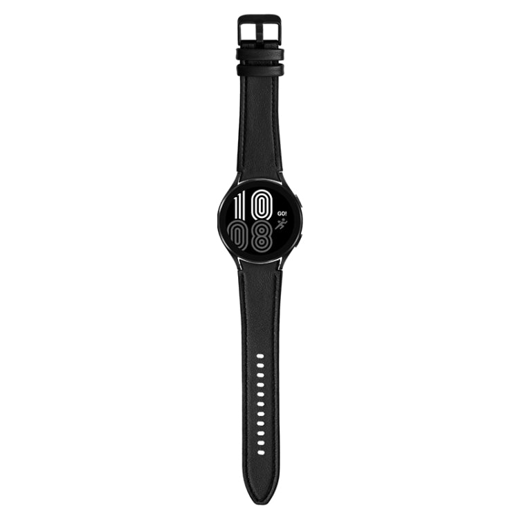 For Samsung Galaxy Watch4 Silicone + Leather Black Buckle Watch Band(Black) - Smart Wear by buy2fix | Online Shopping UK | buy2fix