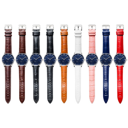 20mm Calf Leather Watch Band(Black) - Smart Wear by buy2fix | Online Shopping UK | buy2fix