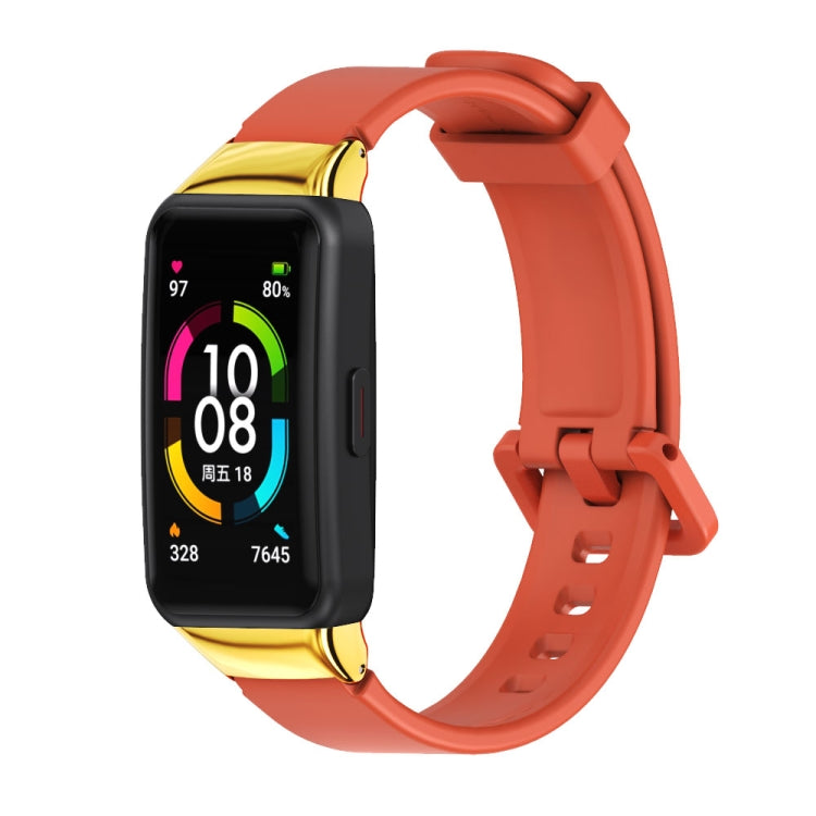 For Huawei Band 6 / Honor Band 6 / 7 MIJOBS Universal Breathable Silicone Watch Band(Orange) - Watch Bands by MIJOBS | Online Shopping UK | buy2fix