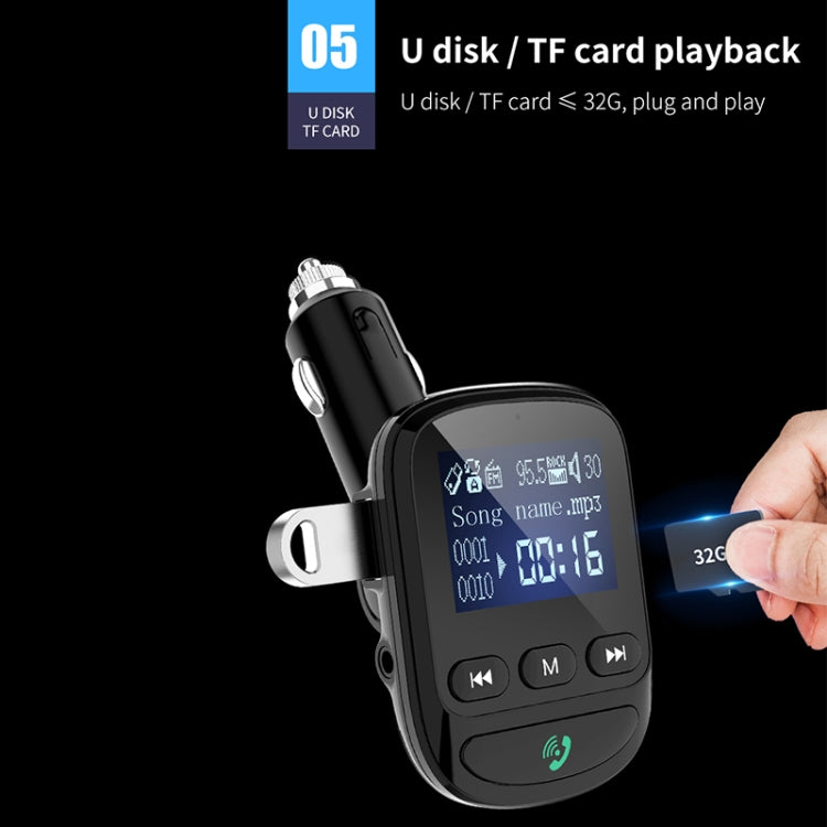 BT06 1.4 inch Car MP3 Player FM Transmitter QC3.0 Quick Charge Support Bluetooth Handsfree / TF Card - In Car by buy2fix | Online Shopping UK | buy2fix