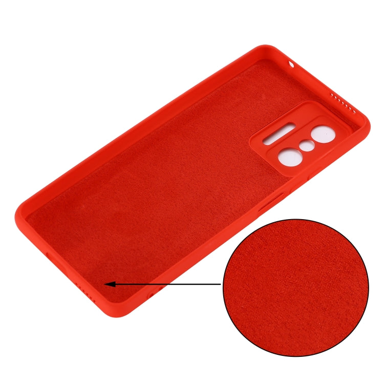 For Xiaomi 11T 5G Solid Color Liquid Silicone Dropproof Full Coverage Protective Case(Red) - Xiaomi Accessories by buy2fix | Online Shopping UK | buy2fix