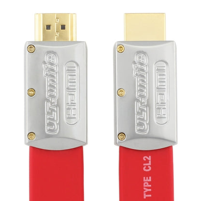 ULT-unite 4K Ultra HD Gold-plated HDMI to HDMI Flat Cable, Cable Length:5m(Red) - Cable by ult-unite | Online Shopping UK | buy2fix