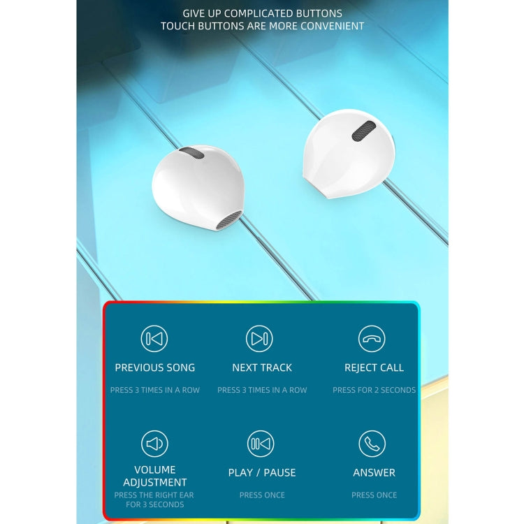 X6WS Mini Noise Reduction Digital Display TWS Wireless Bluetooth Earphone(White) - TWS Earphone by buy2fix | Online Shopping UK | buy2fix