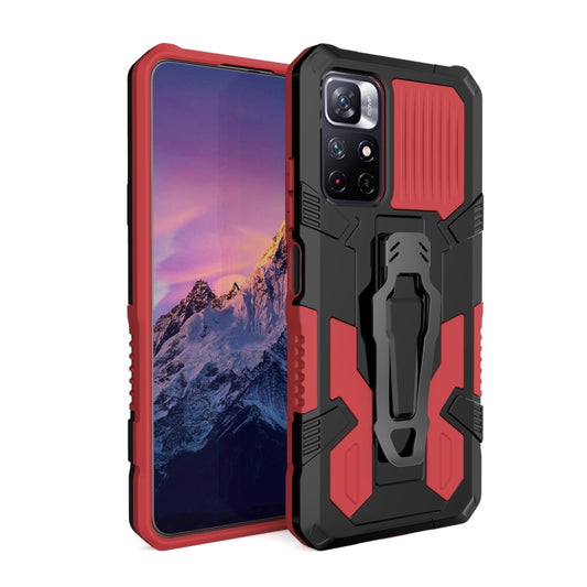 For Xiaomi Redmi Note 11 5G Armor Warrior PC + TPU Phone Case(Red) - Xiaomi Cases by buy2fix | Online Shopping UK | buy2fix