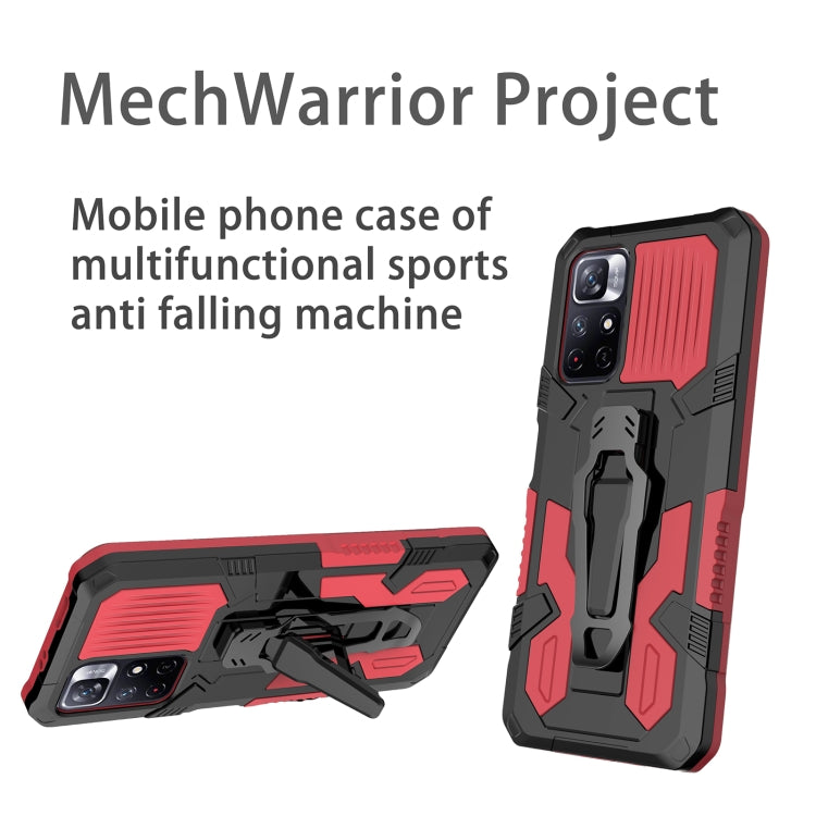 For Xiaomi Redmi Note 11 5G Armor Warrior PC + TPU Phone Case(Red) - Xiaomi Cases by buy2fix | Online Shopping UK | buy2fix