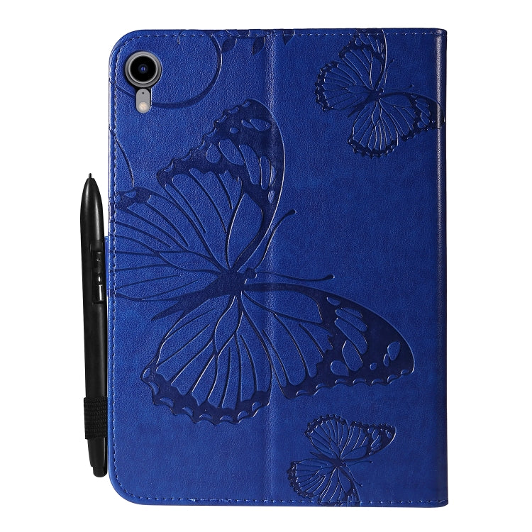 Pressed Printing Butterfly Pattern Horizontal Flip Leather Tablet Case For iPad mini 6(Blue) - More iPad Cases by buy2fix | Online Shopping UK | buy2fix