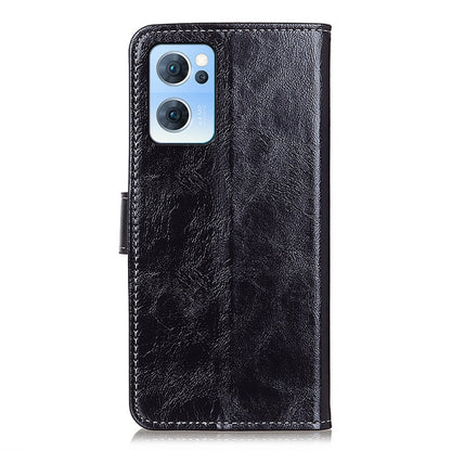 For OPPO Reno7 5G Retro Crazy Horse Texture Horizontal Flip Leather Phone Case(Black) - OPPO Cases by buy2fix | Online Shopping UK | buy2fix