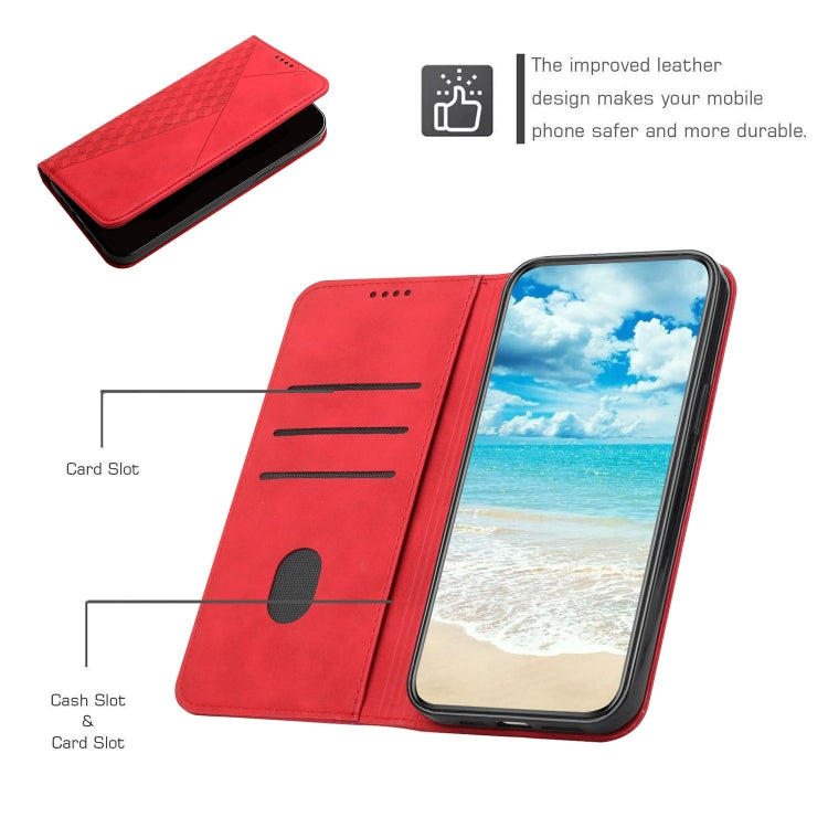 For Motorola Edge 20 Pro Skin Feel Magnetic Leather Phone Case(Red) - Motorola Cases by buy2fix | Online Shopping UK | buy2fix