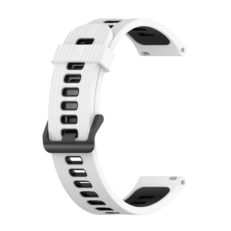 For Huawei Watch GT 3 42mm 20mm Two-color Stripe Silicone Watch Band(White Black) - Watch Bands by buy2fix | Online Shopping UK | buy2fix