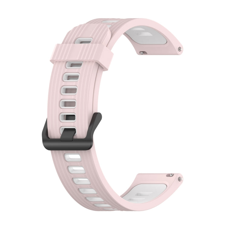 For Huawei Watch GT 3 46mm 22mm Two-color Stripe Silicone Watch Band(Sand Pink White) - Watch Bands by buy2fix | Online Shopping UK | buy2fix